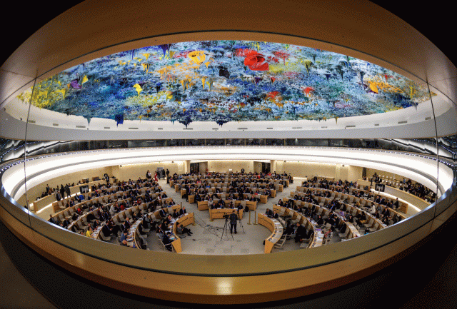 Vista general del Consejo de Derechos Humanos de las Naciones Unidas (ONU) durante la presentación del informe de la Comisión de Investigación sobre Siria. Fabrice COFFRINI / AFP