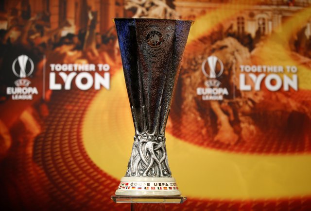 Soccer Football - Europa League Semi-Final Draw - Nyon, Switzerland - April 13, 2018 General view of the Europa League trophy before the draw REUTERS/Stefan Wermuth