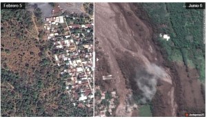 Imágenes satelitales muestran la destrucción causada por el volcán de Fuego en Guatemala