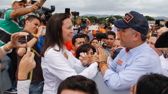 María Corina Machado con Iván Duque en la frontera Venezuela-Colombia / Foto @IvanDuque