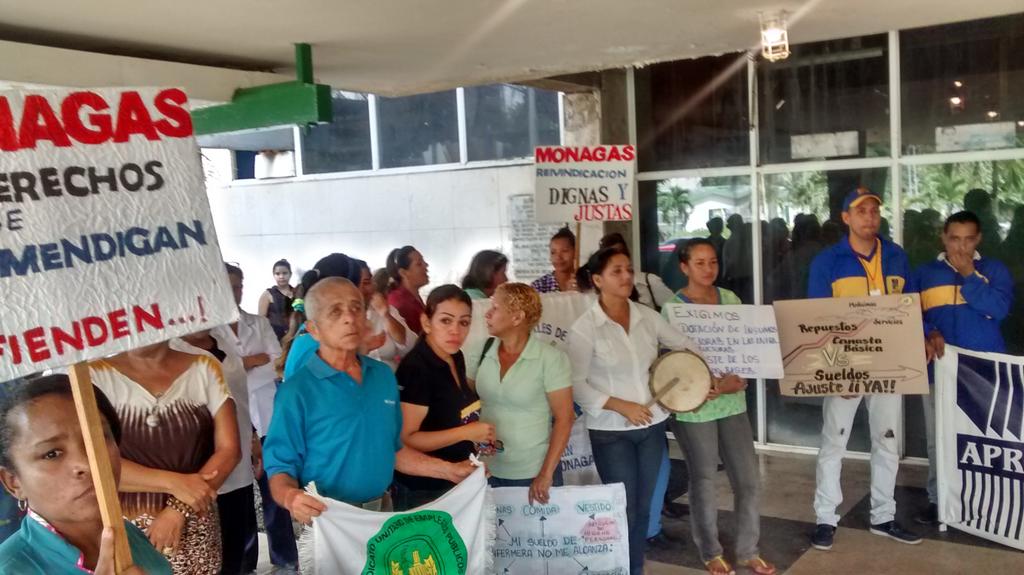 Trabajadores de la Upel se sumaron a las protestas de enfermeras en Monagas