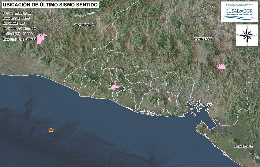 Autoridades confirman sismo de 5.8 de magnitud cerca de las costas de El Salvador