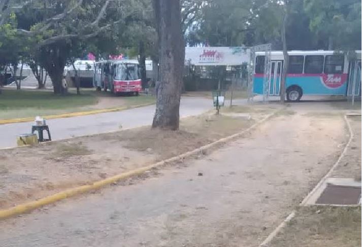 Denuncian que chavistas colocaron autobuses en la grama del Parque del Este (Fotos y Video)