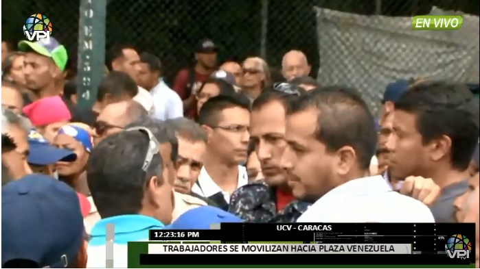 Dispersada concentración de trabajadores que intentaban llegar a Plaza Venezuela