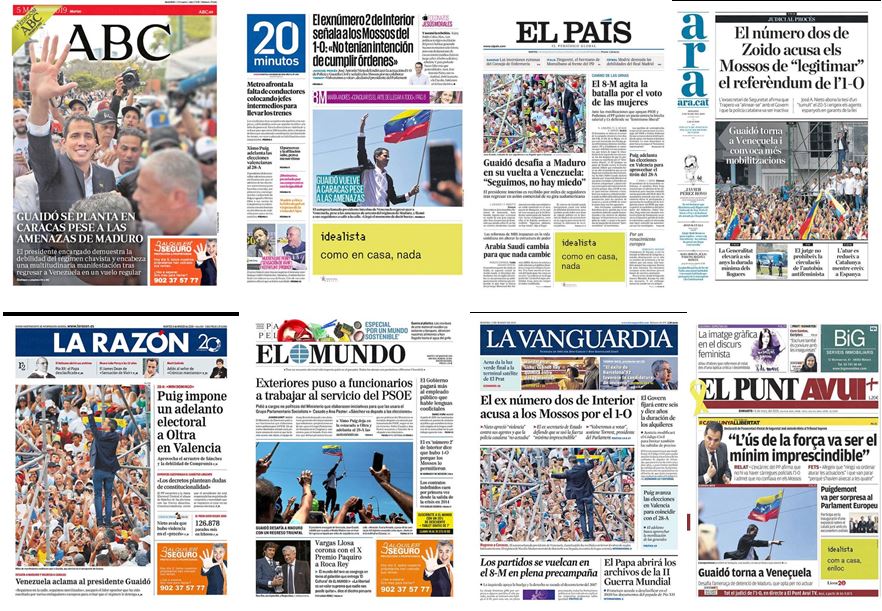 ¡Una vez más! El retorno de Guaidó protagoniza la primera plana de la prensa internacional