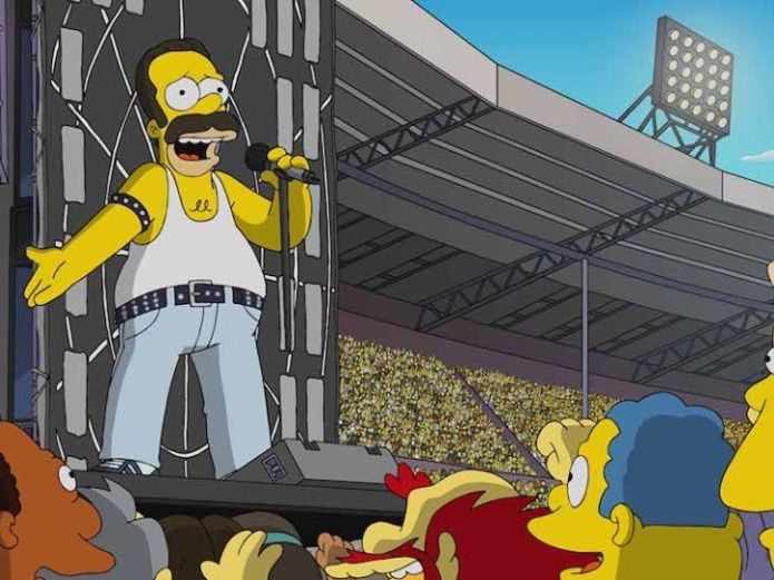 Los Simpson recrean el concierto más recordado de la banda Queen