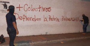 Colectivos armados pintaron paredes en Ureña en apoyo al régimen de Maduro #16Nov (Fotos)
