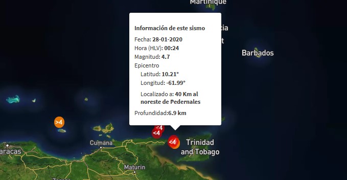 Sismo de magnitud 4.7 se sintió la madrugada de este martes #28Ene en Pedernales