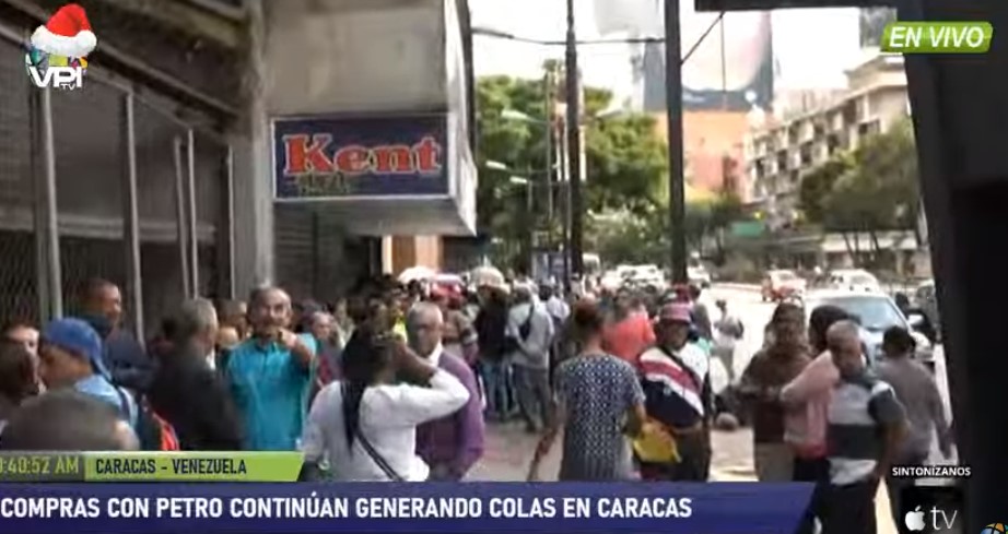 Compras con petro siguen generando colas en Caracas #3Ene
