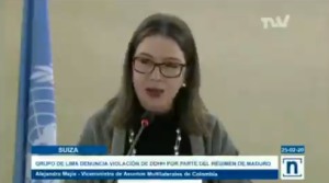 Viceministra colombiana instó a la ONU a hacer frente a la violación de DDHH en Venezuela (VIDEO)