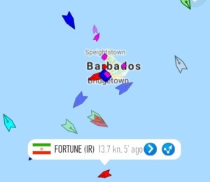 Primer buque petrolero iraní se encuentra al sur de Barbados