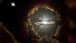 Astrónomos observaron una galaxia de disco giratorio formada después del Big Bang