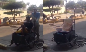 Indignante: Pacientes en Maracaibo deben trasladarse en sillas de ruedas improvisadas (VIDEO)