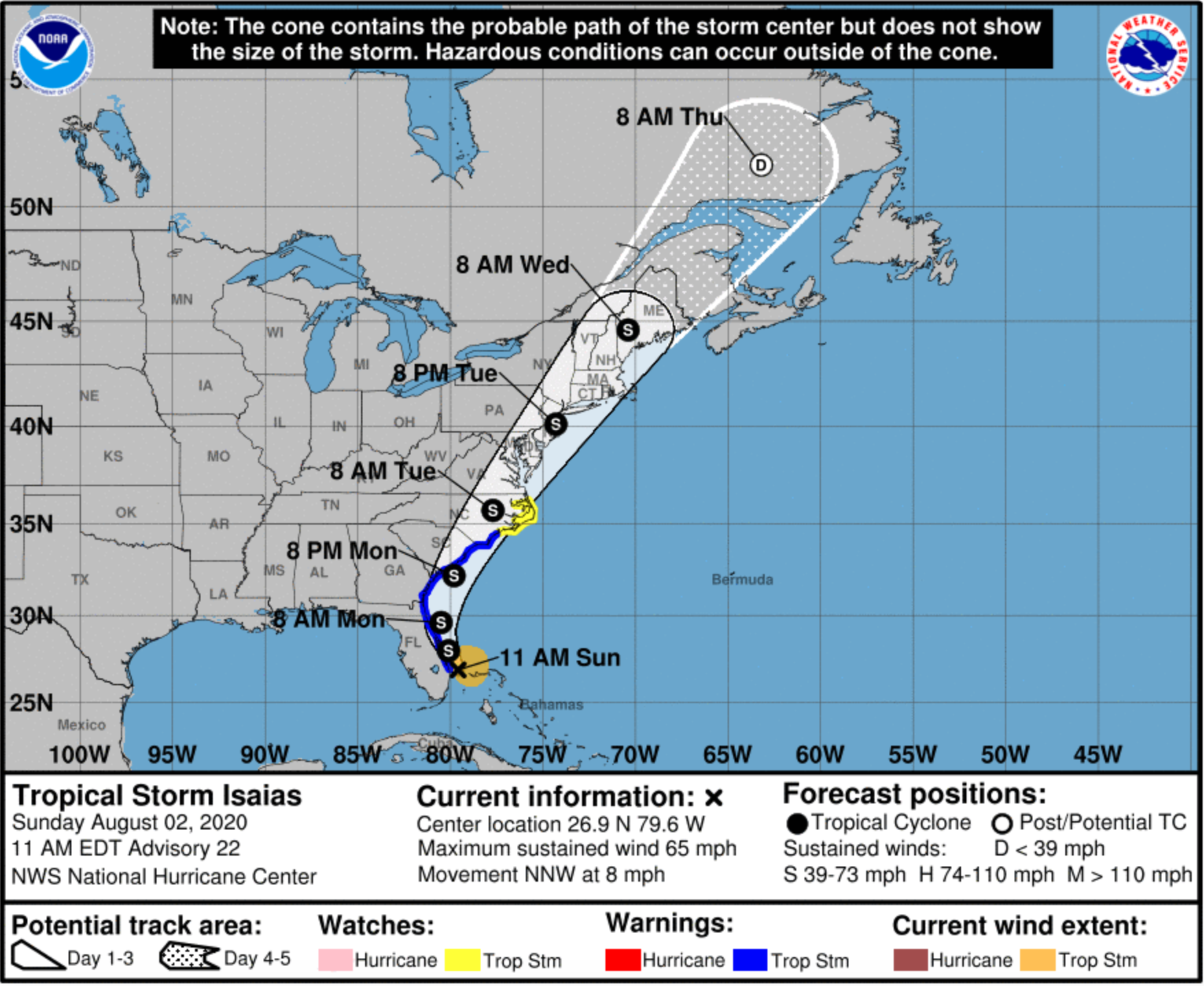 Alertaron que la tormenta tropical Isaías se alejó del sur de Florida