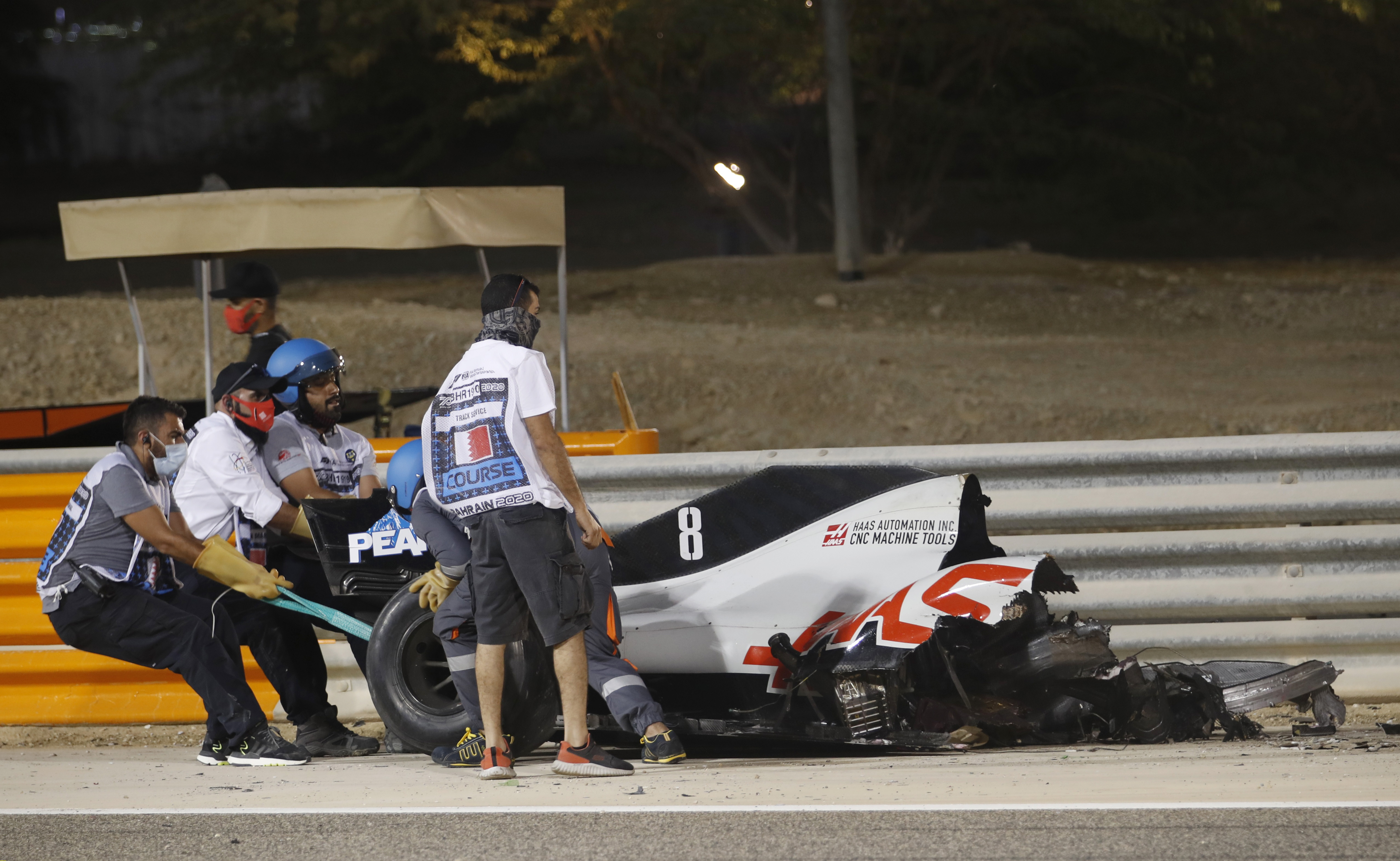 Accidente de Romain Grosjean en el GP de Baréin (Fotos y Video)
