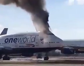 Un Boeing 747 de British Airways se incendia en un aeropuerto de España (VIDEO)