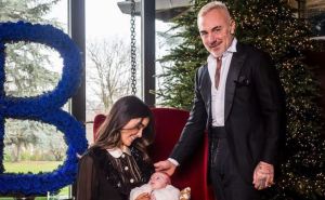 En imágenes: Gianluca Vacchi y Sharon Fonseca revelaron la carita de su bebé, Blu Jerusalema (Aww)