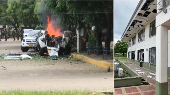 EN VIDEO: Así quedó la brigada del Ejército colombiano en Cúcuta tras ataque con carro bomba