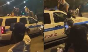 Captaron en VIDEO a tres mujeres mientras hacían “twerking” sobre un vehículo de la policía en Chicago
