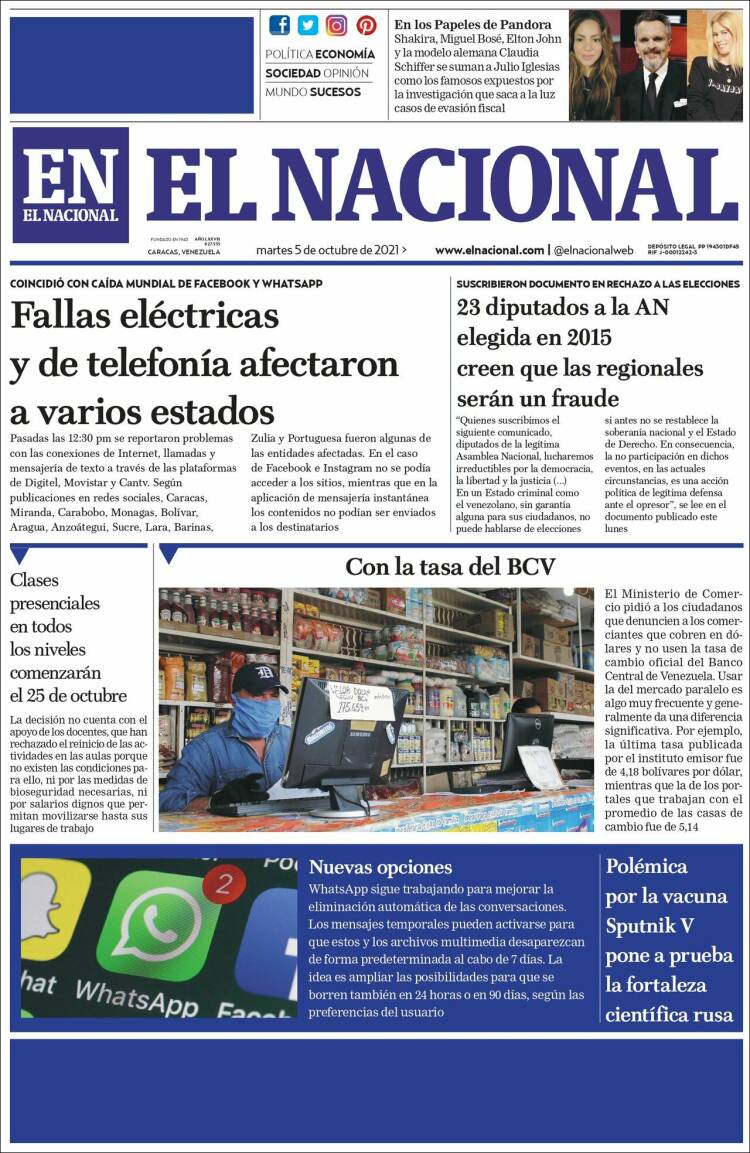 Portadas de este martes 5 de octubre de 2021