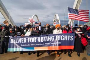 Protección del derecho al voto, la exigencia de cientos de manifestantes en Washington