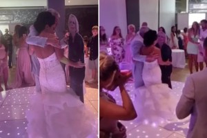 ¡Conmovedor! Novia baila en su boda con la figura de cartón de su difunta madre (VIDEO)