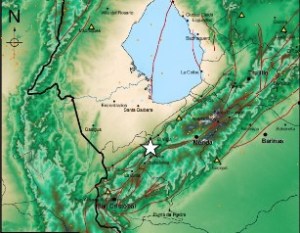 Se registró sismo de magnitud 4,3 al norte de Tovar, estado Mérida este #13Ago