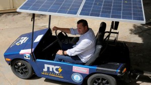 In Venezuelan oil town, solar-powered car offers escape from fuel line