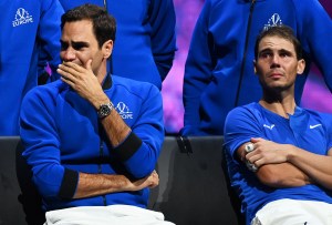 Las lágrimas de Rafael Nadal durante la despedida de Roger Federer (Video)
