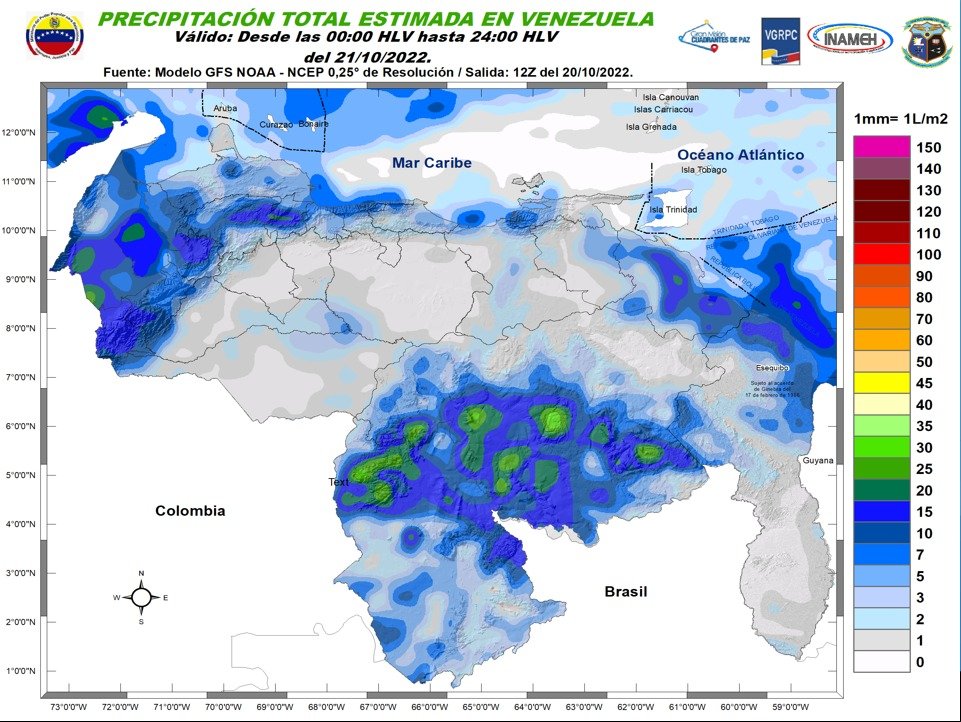 Inameh prevé descargas eléctricas en varias regiones de Venezuela este #21Oct