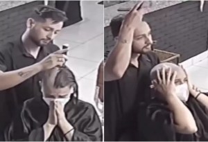 ¡Conmovedor! En un acto solidario, estilista se rapó la cabeza en apoyo a su clienta con cáncer (VIDEO)