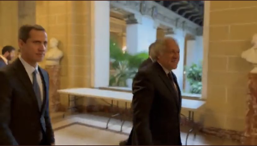 VIDEO: Juan Guaidó se reúne con Luis Almagro en la sede de la OEA