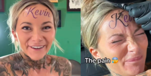 Una influencer se tatuó el nombre de su novio en la frente y estallaron las redes sociales, ¿es real?