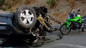 Volcamiento dejó cuatro heridos en la autopista Caracas – La Guaira (Videos)