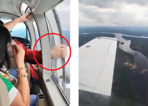 ¡Tremendo susto! A este gobernador chavista se le abrió la ventana de la avioneta en pleno vuelo (VIDEO)