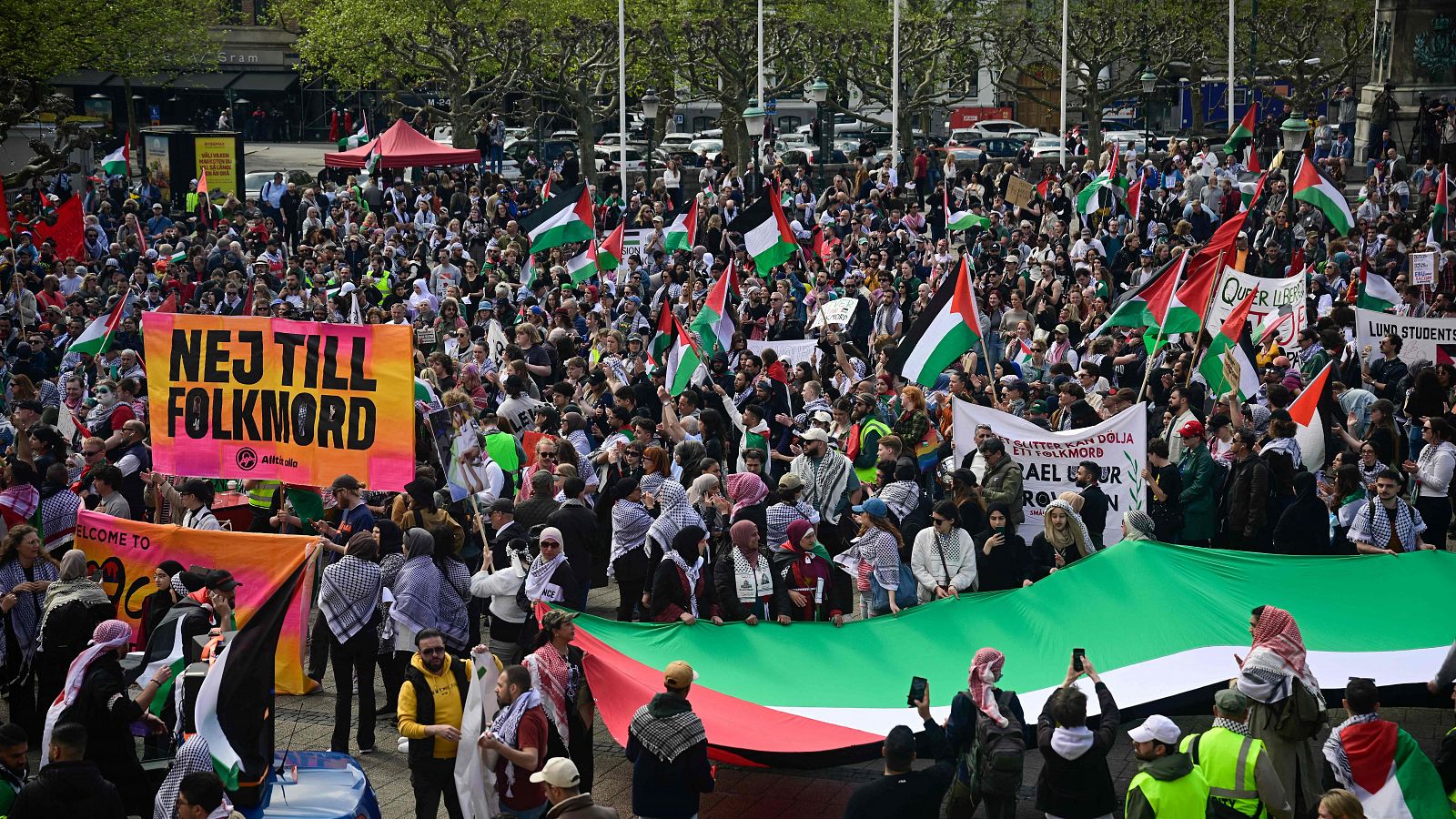 Protestan en Malmö contra la participación de Israel en Eurovisión antes de la final